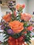 Orange floral arrangement at home