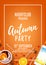 Orange flyer for autumn party