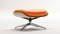 Orange Foam Ottoman Stool With Streamline Elegance And Symmetrical Design