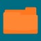 Orange folder icon, flat style