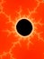Orange fractal astroniras with a black hole