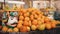 Orange Fresh fruit in an outdoor market of Marzamemi in Sicily