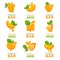 orange fresh juice, vector collection of logo, symbols and emblems