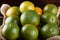 Orange fruit in the basket. Tropical fruits