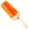 Orange fruit ice cream on wooden stick isolated, watercolor illustration