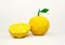 Orange fruit low poly isolated on background, 3D illustration