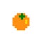 Orange fruit pixel image. Vector illustration