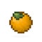 Orange fruit pixel image. Vector illustration