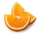 Orange fruit slices white background