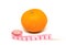 Orange fruit and tailors centimeter on white background. Cellulite fight and slimming diet conceptual photo