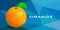 Orange fruit vector on blue background