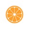 Orange fruit vector icon in flat style. Orange citrus illustration on white isolated background. Tropical food concept.