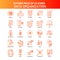 Orange Futuro 25 Data Organization Icon Set