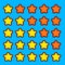 Orange game rating stars icons buttons interface