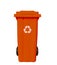 Orange garbage bin