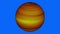 Orange Gas giant planet rotating isolated on chroma key screen time lapse - new quality nature scenic view cool video