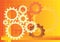 orange gears background illustration