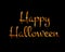 Orange glitter isolated hand writing word HAPPY HALLOWEEN