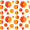 Orange and grapefruit slices seamless pattern background