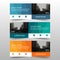 Orange green blue polygonal corporate business banner template, horizontal advertising business banner layout template flat design