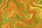 Orange green liquid paint abstraction. Marbled texture for autumn seasonal graphic design