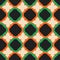 Orange green pink barbed quatrefoil seamless pattern.