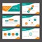 Orange and green presentation template Infographic elements flat design set for brochure flyer leaflet marketing