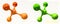 Orange and green reflective isolated molecules