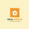 Orange and Grey Home Logo Vector. Real Estate Logo Template