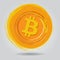 Orange grunge circle brush strokes bitcoin cryptocurrency icon