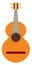 Orange guitar, illustration, vector