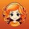 an orange haired girl with big eyes and curly hair