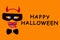 Orange Halloween background with Halloween props