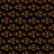 orange halloween skulls vector pattern on black