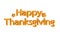 Orange Happy Thanksgiving word with leaf isolated on white background