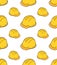 Orange hard hat seamless pattern on white background