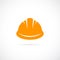 Orange hard hat vector icon