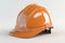 orange hard safety hat on white background, Generative AI