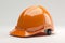 orange hard safety hat on white background, Generative AI