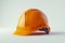 orange hard safety hat on white background, Generative AI