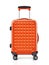 Orange hardcase suitcase isolated on white background. 3D illustration