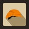 Orange hardhat icon, flat style