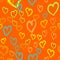 Orange hearts seamless vector tile. Valentines day background. Flat design endless chaotic texture made of tiny heart