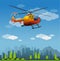 Orange Helicopter flight