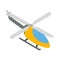 Orange helicopter icon, isometric 3d style
