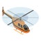 Orange helicopter icon, isometric style