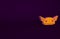 Orange Helmet with wings icon isolated on purple background. Greek god Hermes. Minimalism concept. 3d illustration 3D