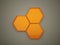 Orange hexagonal cells business concept