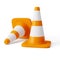 Orange highway traffic construction cones