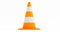 Orange highway traffic construction cones isolated on white background,